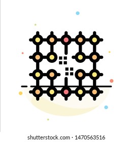 Chip, Connection, Electricity, Grid, Material Abstract Flat Color Icon Template. Vector Icon Template background