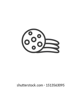 Chip cookies line icon. linear style sign for mobile concept and web design. Stack of oatmeal cookie outline vector icon. Symbol, logo illustration. Vector graphics