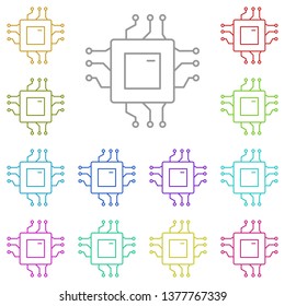 chip, core multi color icon. Simple thin line, outline vector of Web Design Development icons for UI and UX, website or mobile application
