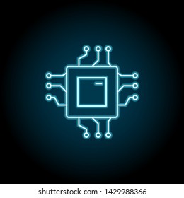 Chip, core neon icon. Simple thin line, outline vector of web design development icons for ui and ux, website or mobile application