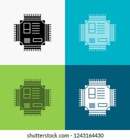Chip, cpu, microchip, processor, technology Icon Over Various Background. glyph style design, designed for web and app. Eps 10 vector illustration
