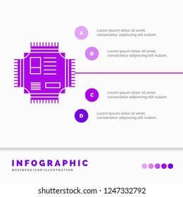 Chip, cpu, microchip, processor, technology Infographics Template for Website and Presentation. GLyph Purple icon infographic style vector illustration.