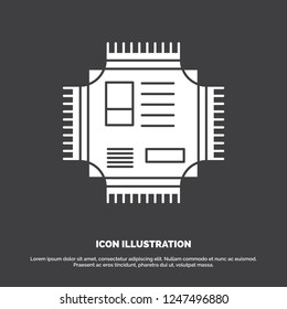 Chip, cpu, microchip, processor, technology Icon. glyph vector symbol for UI and UX, website or mobile application