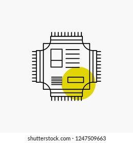Chip, cpu, microchip, processor, technology Line Icon