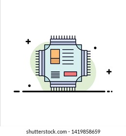 Chip, cpu, microchip, processor, technology Flat Color Icon Vector