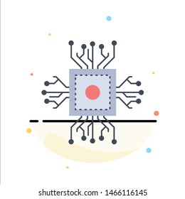Chip, cpu, microchip, processor, technology Flat Color Icon Vector. Vector Icon Template background