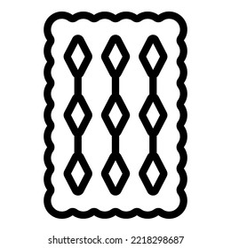 Chip cracker icon outline vector. Food biscuit. Cake shape
