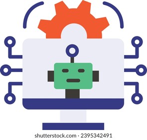 Diseño de iconos vectoriales de chispas, modelado predictivo o símbolo de control adaptativo, signo de inteligencia artificial ilustración de material de aprendizaje profundo, Calibración de dispositivos robóticos usando concepto de IA y ML