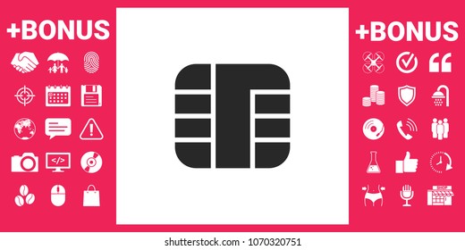 Chip of credit card icon