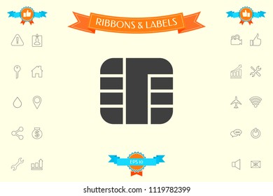 Chip of credit card icon