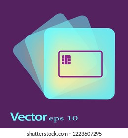 Chip of credit card icon.