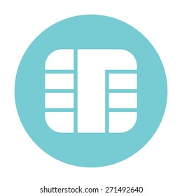 Chip of credit card icon.