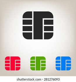 Chip of credit card icon