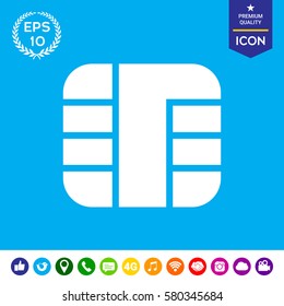 Chip of credit card icon