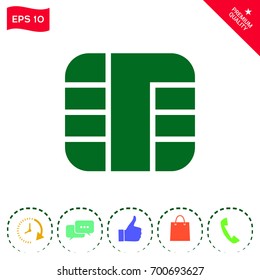Chip of credit card icon