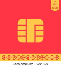 Chip of credit card icon