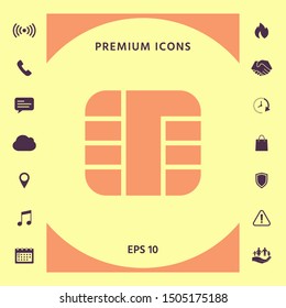 Chip of credit card icon. Graphic elements for your design