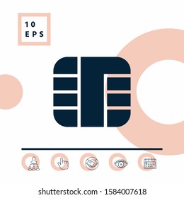 Chip of credit card icon. Graphic elements for your design