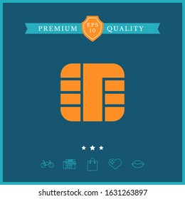 Chip of credit card icon. Graphic elements for your design