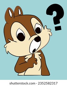 Chip and Dale Cartoon Character Thinking