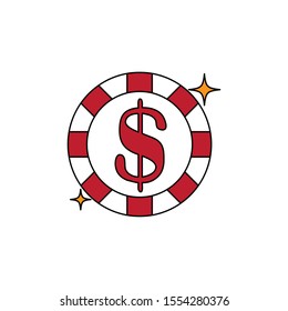 Chip design, Casino las vegas game lucky play win and chance theme Vector illustration