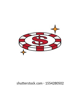 Chip design, Casino las vegas game lucky play win and chance theme Vector illustration