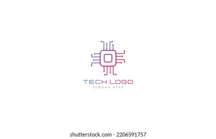 Plantilla de diseño de logotipo digital Chip, tecnología, CPU, chip, plantilla de logotipo electrónico Logotipo técnico mínimo