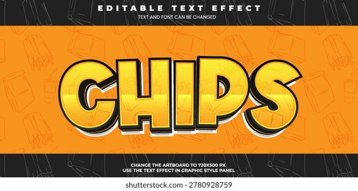 Chip editable text effect in modern trend style