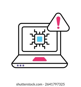 Chip Error Vector Filled outline illustration style icon. EPS 10 file