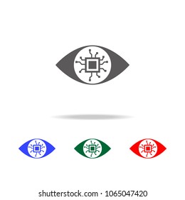 Chip Eye Lens rounded icon. Elements of cyber security multi colored icons. Premium quality graphic design icon. Simple icon for websites, web design, mobile app, info graphics on white background