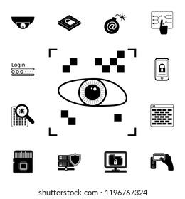 Chip Eye Lens rounded icon. Detailed set of cyber security. Premium graphic design. One of the collection icons for websites, web design, mobile app on white background