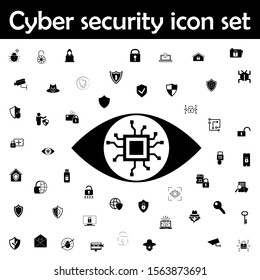 Chip eye lens rounded icon. Cyber security icons universal set for web and mobile
