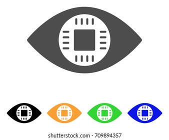 Chip Eye Lens vector icon. Style is a flat graphic symbol in gray, black, yellow, blue, green color versions. Designed for web and mobile apps.