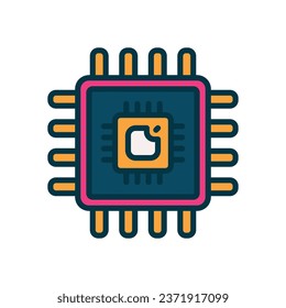 chip filled color icon. vector icon for your website, mobile, presentation, and logo design.