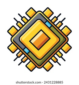 Chip flat vector illustration on white background