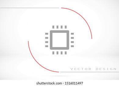 Chip. Flat vector web icon. Chip processor line vector icon. Chip of credit card icon. Chip vector icon flat design.