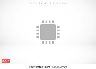 Chip. Flat vector web icon. Chip processor line vector icon. Chip of credit card icon. Chip vector icon flat design.
