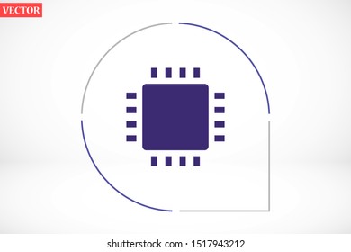 Chip. Flat vector web icon. Chip processor line vector icon. Chip of credit card icon. Chip vector icon flat design.