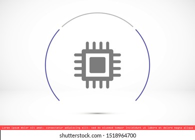 Chip. Flat vector web icon. Chip processor line vector icon. Chip of credit card icon. Chip vector icon flat design.
