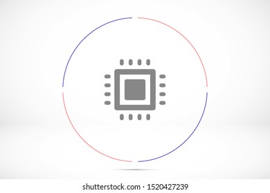 Chip. Flat vector web icon. Chip processor line vector icon. Chip of credit card icon. Chip vector icon flat design.