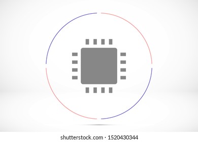 Chip. Flat vector web icon. Chip processor line vector icon. Chip of credit card icon. Chip vector icon flat design.