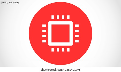 Chip Flat vector web icon. Chip processor line vector icon. Chip of credit card icon. 