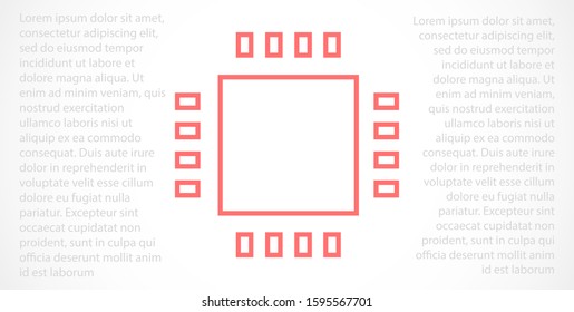 Chip. Flat vector web icon. Chip processor line vector icon. Chip of credit card icon. Chip vector icon flat design.