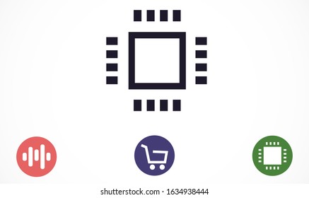 Chip. Flat vector web icon. Chip processor line vector icon. Chip of credit card icon. Chip vector icon flat design.