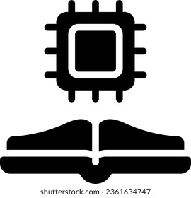 vector de ilustración de icono de glifo de chip