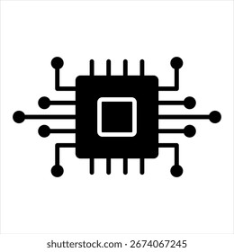Chip Glyph Icon Vector Illustration