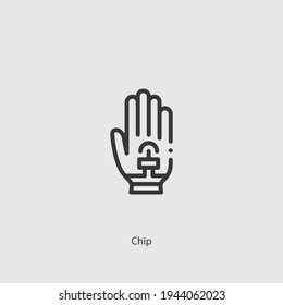 chip hand  icon vector isolated on white background