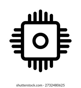Chip Hardware illustration line icon from big data systems collection