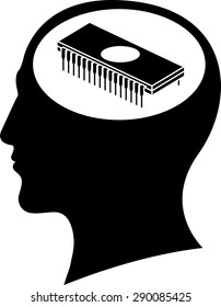 chip in head. vector illustration