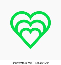 chip with heart isolated line vector icon for websites and mobile minimalistic flat design. 